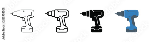 Flat vector illustration of an industrial drill press and bench drilling machine used for precise metalworking, manufacturing workshops, and factory production lines.