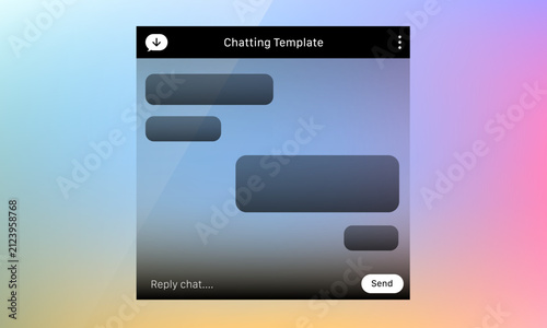 Dark mode chatting widget popup user interface design template