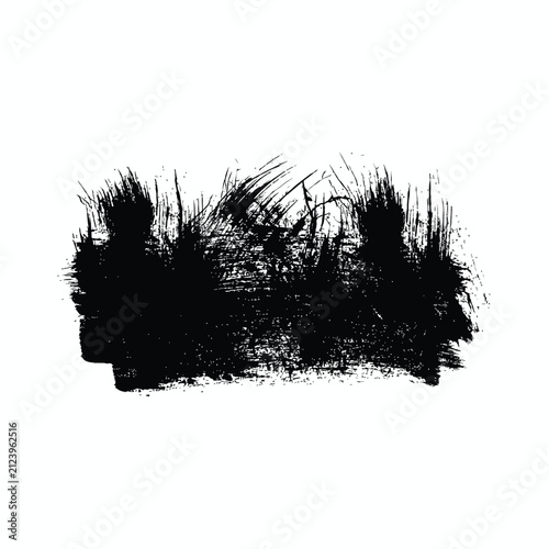 Abstract Ink Brush Sofa Silhouette with Textured Artistic Strokes and Minimalist Cushion Design