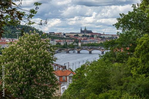 Photography panoramic view featuring Prague Castle