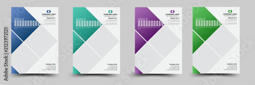 simple creative promotional business flyer design template or brochure design, 4 color Variant, gradiant color, layout.
