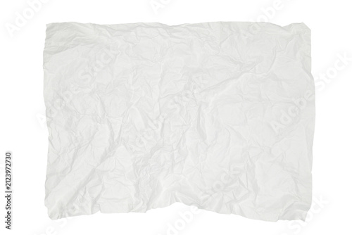 Foto crumpled blank white paper sheet lies on an isolated white background