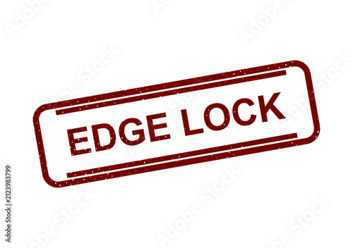 Принти на полотні Red edge lock stamp with text illustration