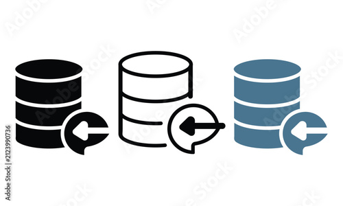 Database with a refresh or update symbol indicating data management and system maintenance