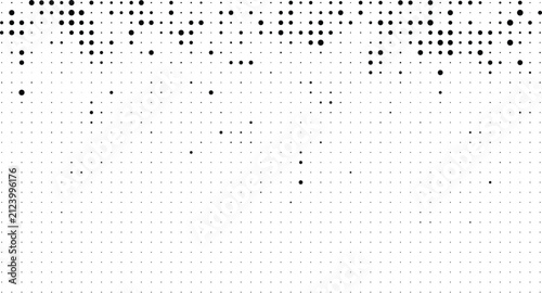 Bild auf Leinwand Halftone square pattern vector, black and white pixelated gradient background, a