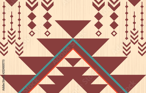 beige seamless geometric ethnic pattern. Native American ethnic design, Southwestern decor design for background, curtain, carpet, wallpaper, clothing, wrapping, Batik.