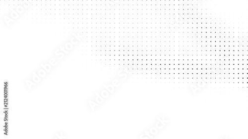 Minimalist halftone pattern background, abstract black and white square dot texture, geometric gradient vector overlay for modern graphic design