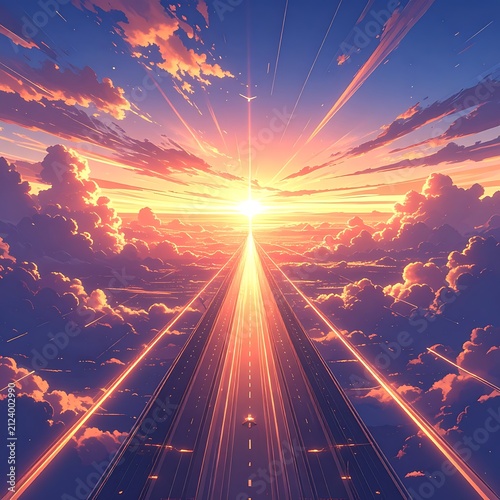 Radiant light beams piercing through dark clouds.