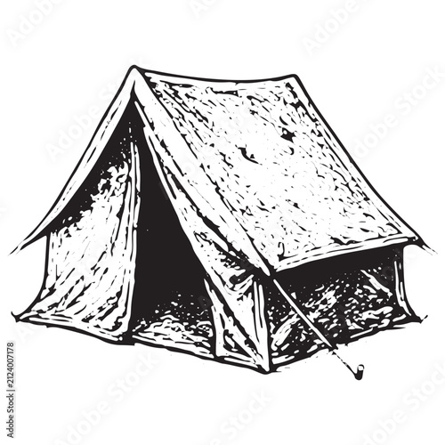 Classic Camping Tent Outdoor Shelter Vintage Adventure Illustration