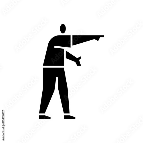 Pointing Forward glyph icon. Pointing Forward illustration.