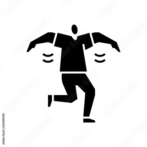 Fly Gesture glyph icon. Fly Gesture illustration.
