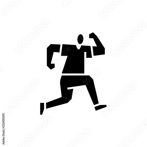 Jump glyph icon. Jumping Person illustration.
