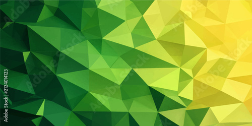 Vibrant green to yellow low poly geometric triangle background pattern for modern creative presentation