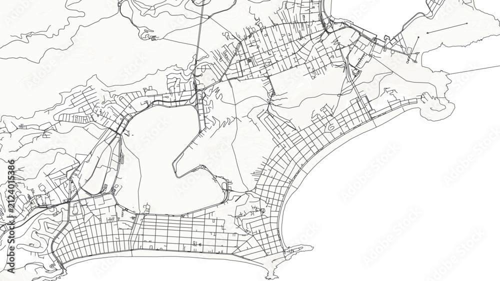 Obraz premium Rio de Janeiro City Map Vector, Minimalist Urban Road Network Copacabana Ipanema Street Plan