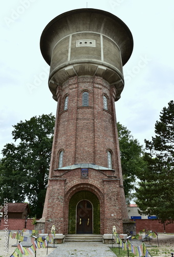 mechanical engineering landmark water tower from year 1966 in Trebon