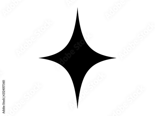 Black four-pointed star geometric shape
