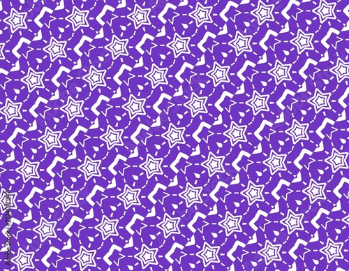 Patterned purple background with white star geometric shapes, suitable for wallpaper, textiles, and decorative design projects. Great for digital backgrounds.