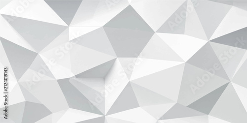 Modern white low poly geometric triangle pattern background for clean architectural wallpaper design
