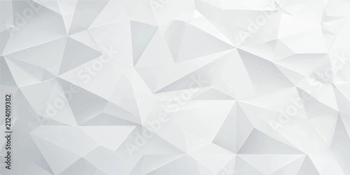Minimalist white abstract low poly geometric triangle background pattern for modern digital design