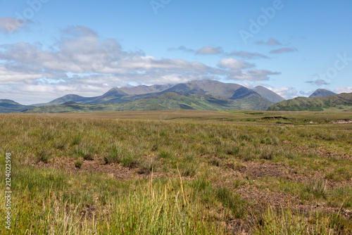 Bild auf Leinwand View of the MacGillycuddy's Reeks mountain range in County Kerry, Ireland on a c