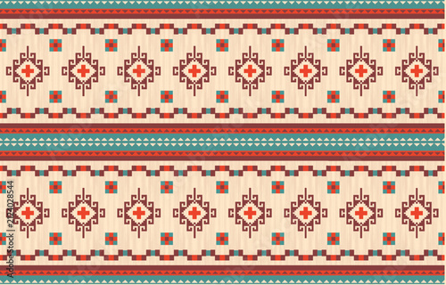 beige seamless geometric ethnic pattern. Native American ethnic design, Southwestern decor design for background, curtain, carpet, wallpaper, clothing, wrapping, Batik.