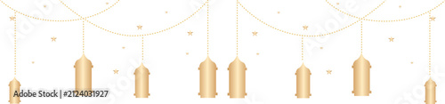 Elegant gold lanterns with stars for festive decoration