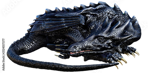 3D Rendering Fairy Tale Dragon on White
