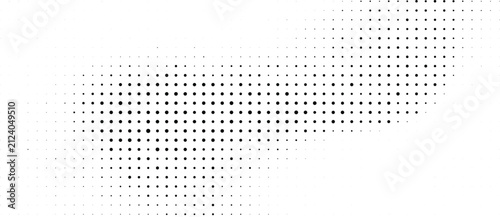 Abstract halftone square pattern, black and white geometric pixel wave, minimalist digital gradient texture vector for modern graphic design