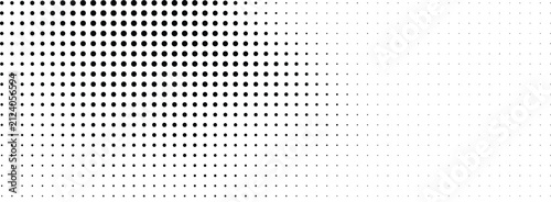 Halftone pattern background with black square dots, abstract geometric gradient texture, minimalist monochrome vector overlay for modern graphic design