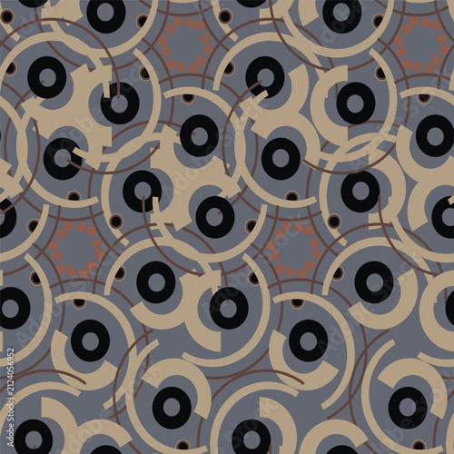 Textile motif seamless pattern. Abstract line shape geometric motif basic pattern continuous background. Man shirt all over print block. 