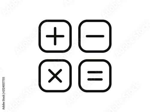 Quadro su tela Basic math symbols plus minus multiply divide icon set