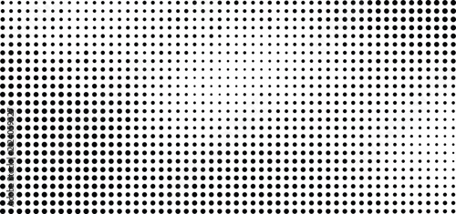 Halftone dot pattern background, black and white gradient texture, abstract pop art vector illustration, minimalist comic book style overlay