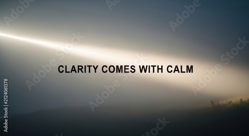 Clarity Comes With Calm Inspirational Text on Soft Gradient Background