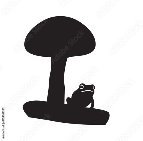 Mushroom with Frog Silhouette