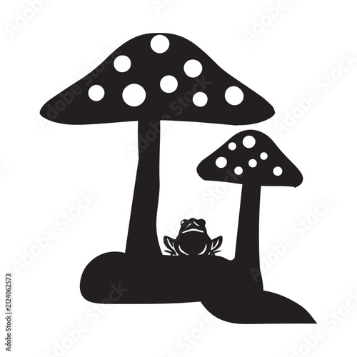 Mushroom with Frog Silhouette