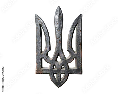 The Ukrainian trident is the national emblem on a transparent  background