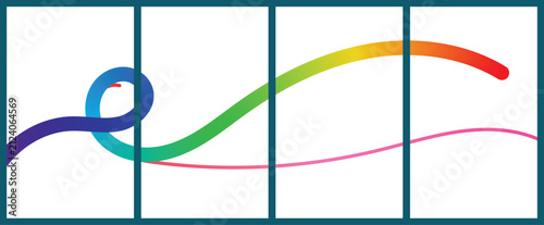 Smooth gradient wave line vector set for elegant modern technology startup business pitch deck presentation slide