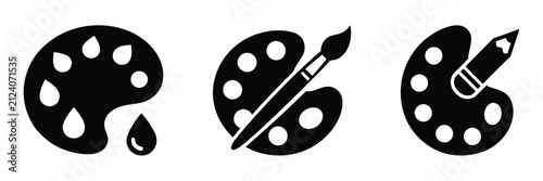 Professional Artist Palette with Paintbrush for Art Studio, Drawing and Creative Projects Vector Illustration