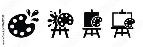 Professional Artist Palette with Paintbrush for Art Studio, Drawing and Creative Projects Vector Illustration