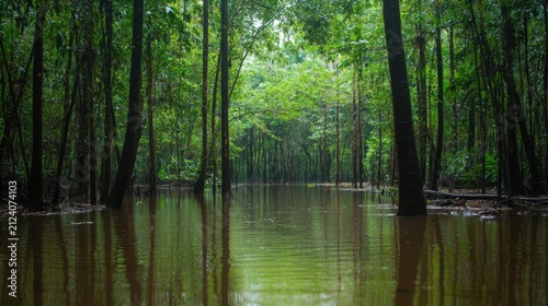 Flooded Forest After Heavy Rainfall