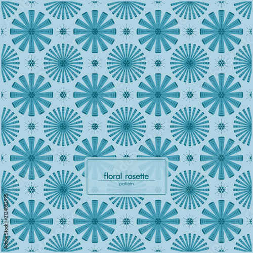 Modern Floral Rosette Pattern with unique Circular Motifs and ornaments
