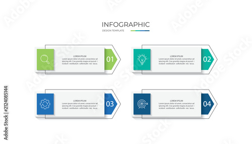 Presentation business infographic template with 4 options. Vector illustration.
