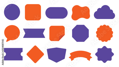 Geometric shape icon set. Flat vector badges and labels for modern web design projects.