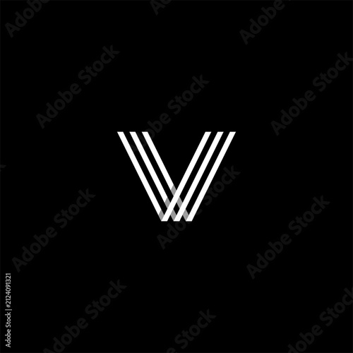 Minimalist Letter triple V Logo Design Vector Icon Modern Abstract Monogram Line Geometric Typography Branding Identity Symbol Template