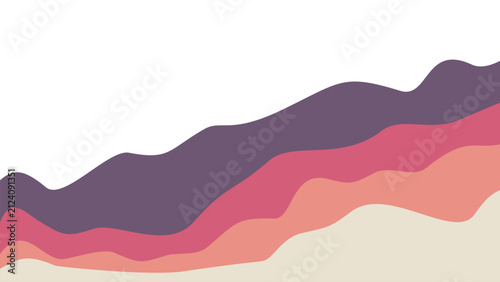 Minimalist fluid topography vector art. Smooth paper cut waves blending plum purple, maroon, and soft beige. Ideal for clean UI layouts.
