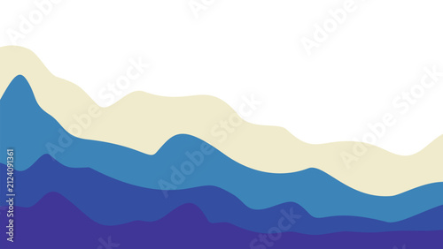 Contemporary fluid wave layout template. Abstract layered backdrop in calming colors of blue and cream. Eye-catching modern design.
