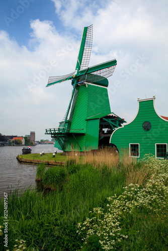 Windmills near Dutch village