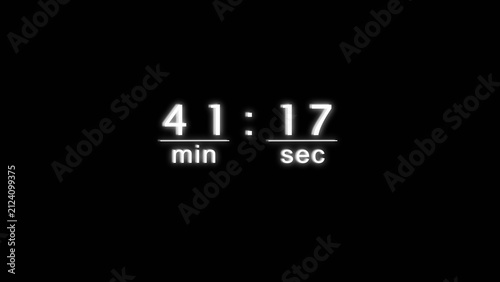Digital counter screen displaying forty one minutes and seventeen seconds for time tracking.