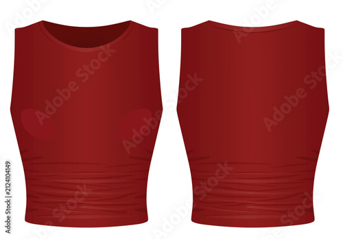 Sleeveless crop t shirt. vector