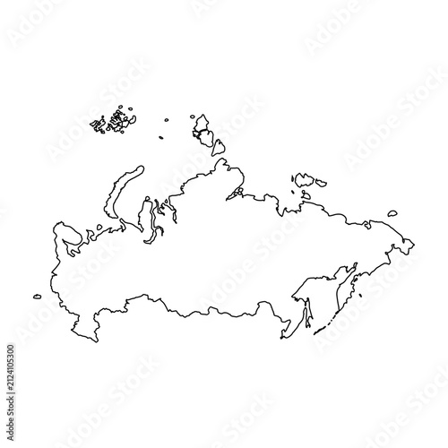 Russia outline map. Russia map vector. Russia map on white background